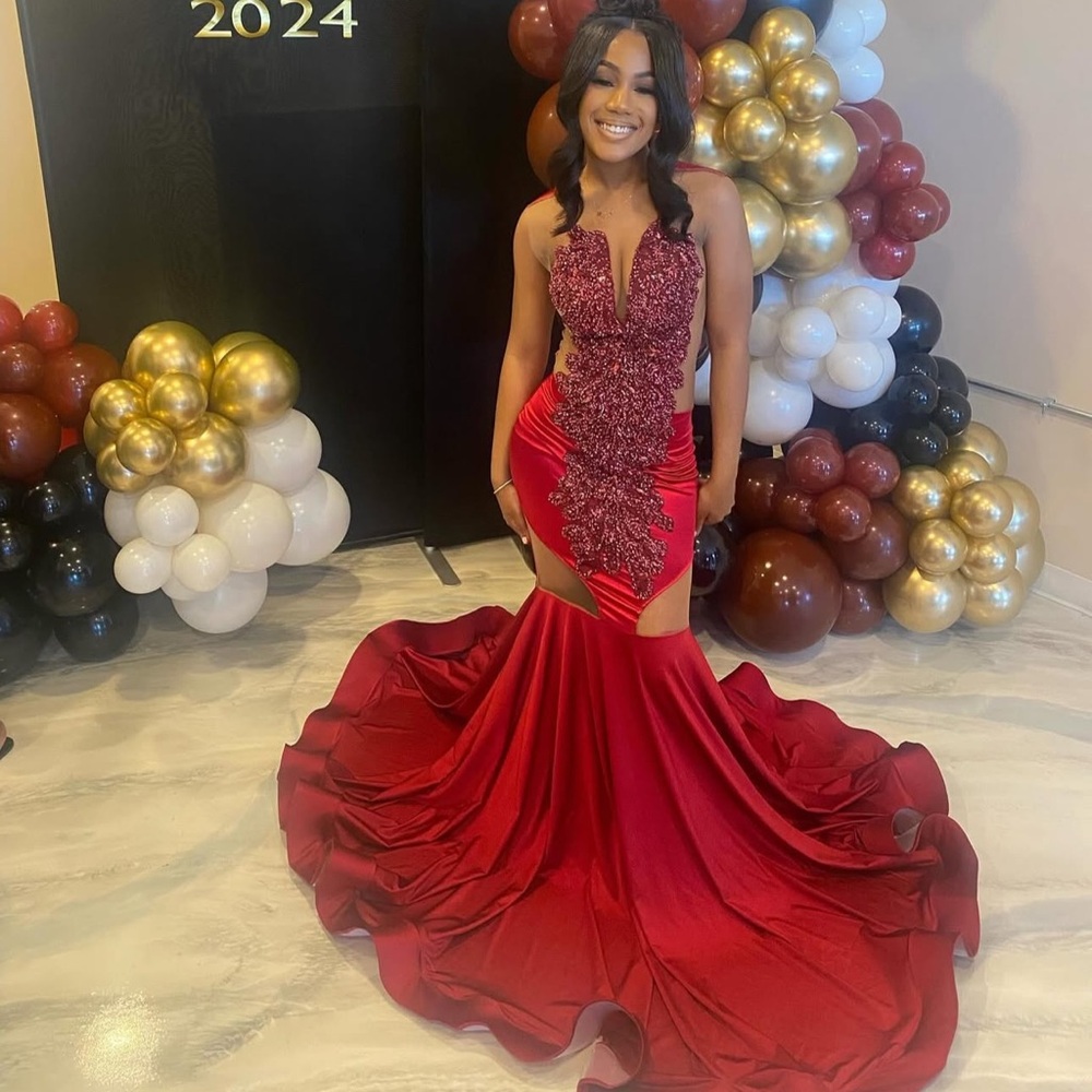 Elegant Red Evening Gown / Prom Dress